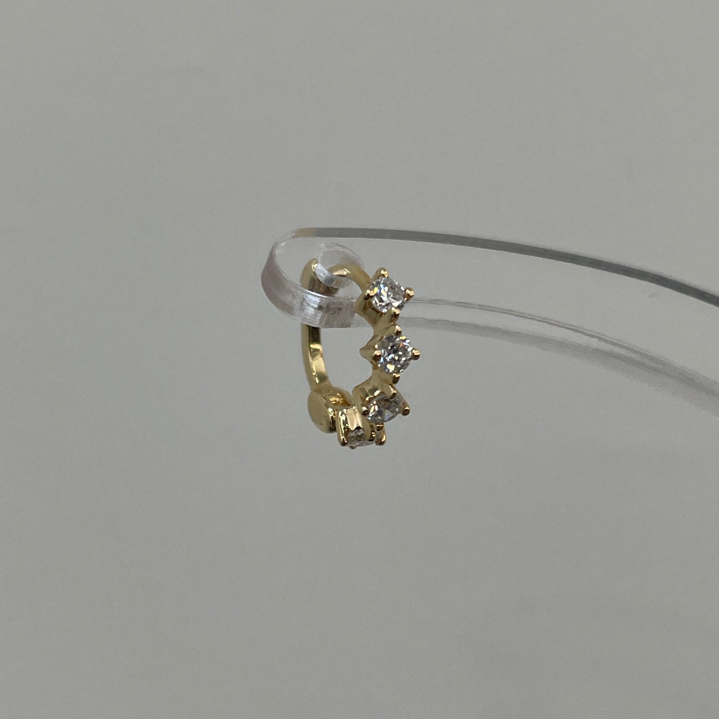 Lab diamond round 0.12ct compass 7mm hoop earring-each