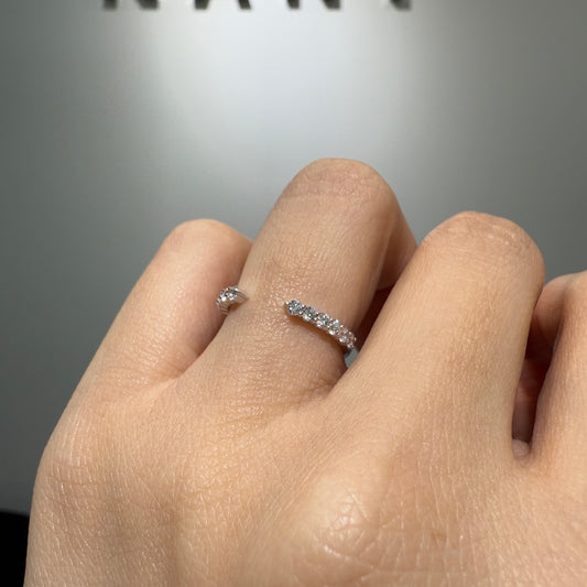 Lab diamond round 0.30ct stackable open ring