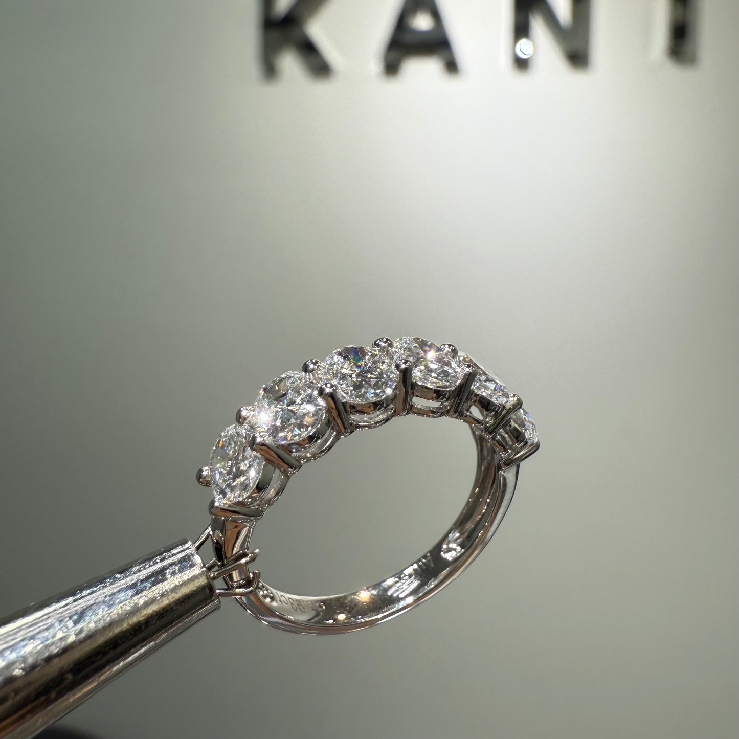 Lab diamond Oval shape 1.8ct half eternity ring