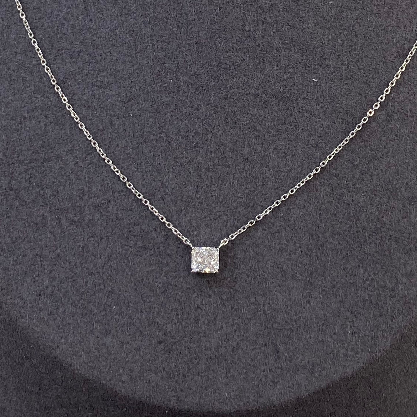 Lab diamond Radiant cut 0.5ct necklace