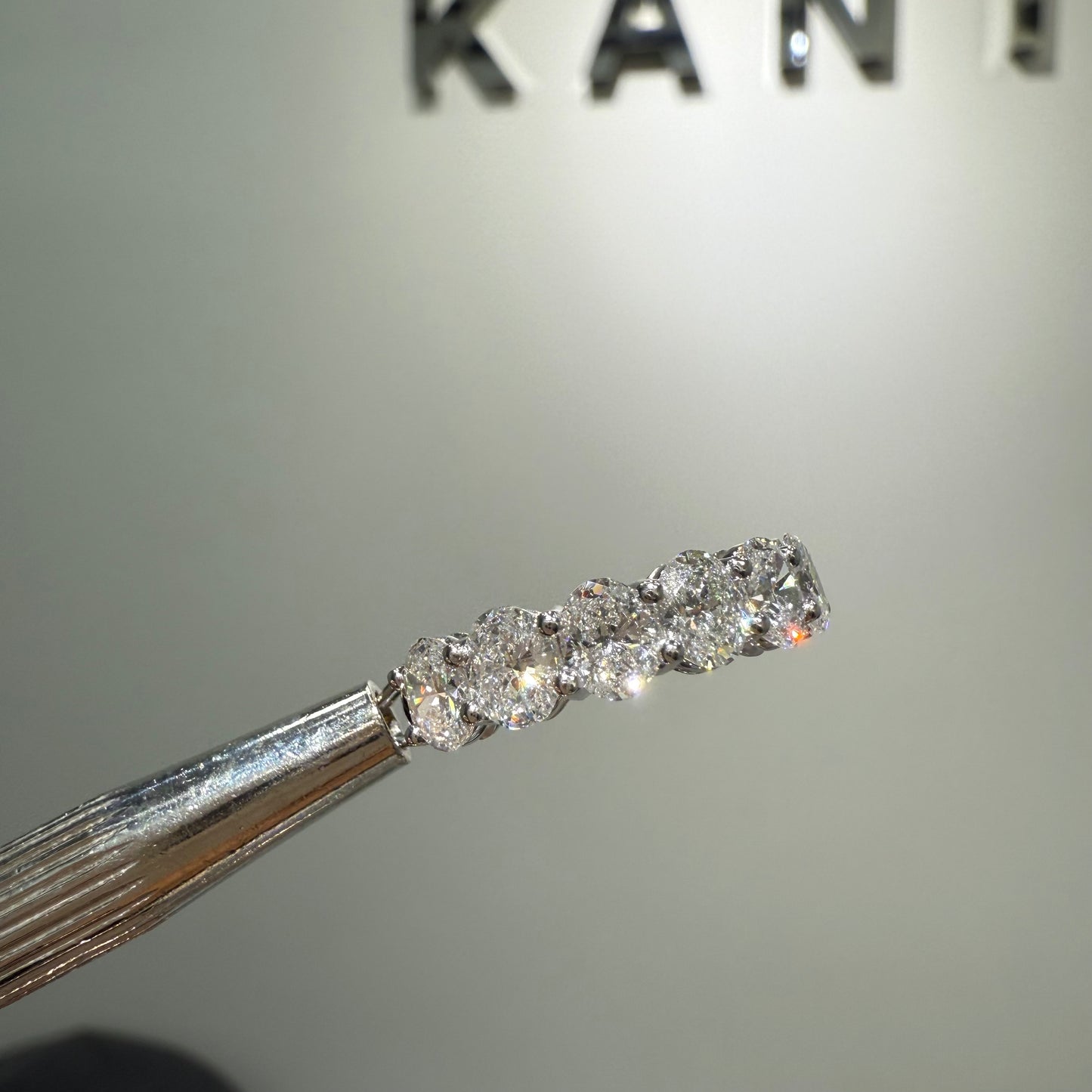 Lab diamond Oval shape 1.8ct half eternity ring