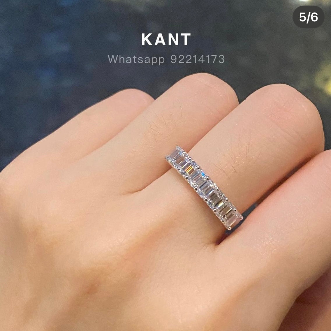 Lab diamond emerald cut half 1.8ct eternity ring