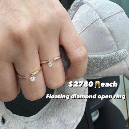 Lab Diamond pear0.2ct floating open ring