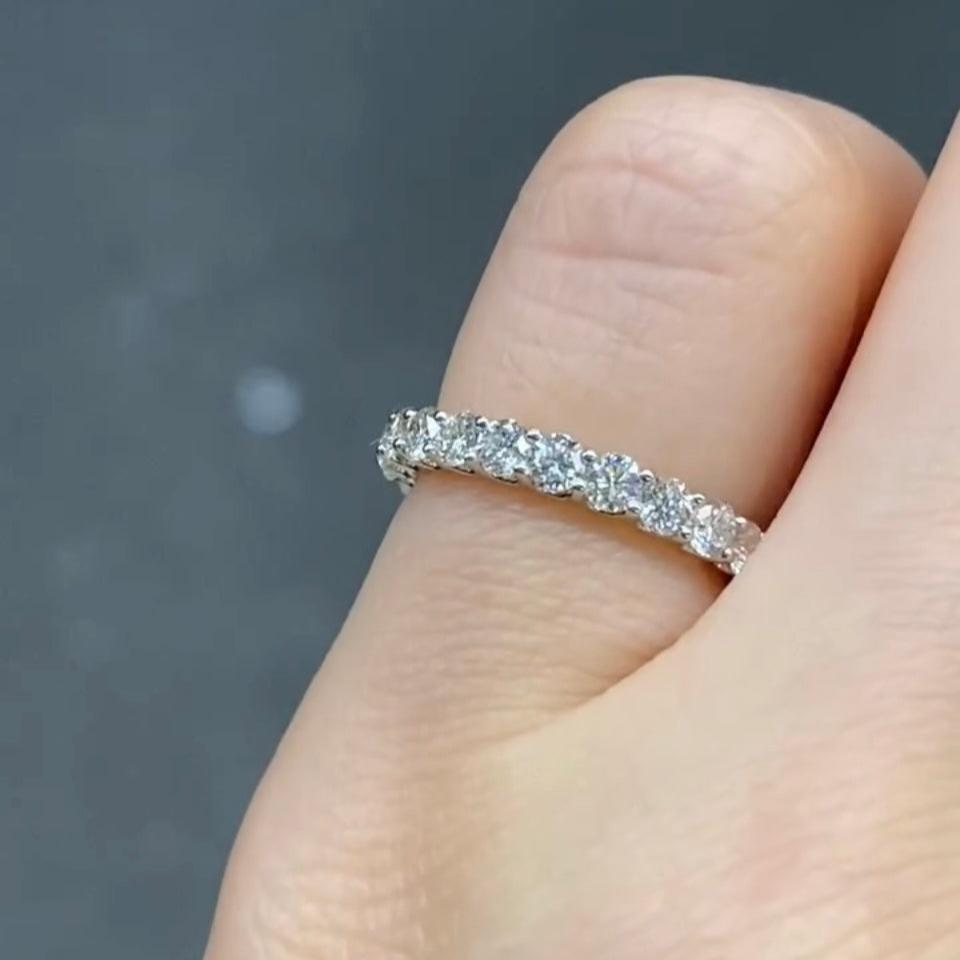 Lab diamond round 3/4 eternity ring