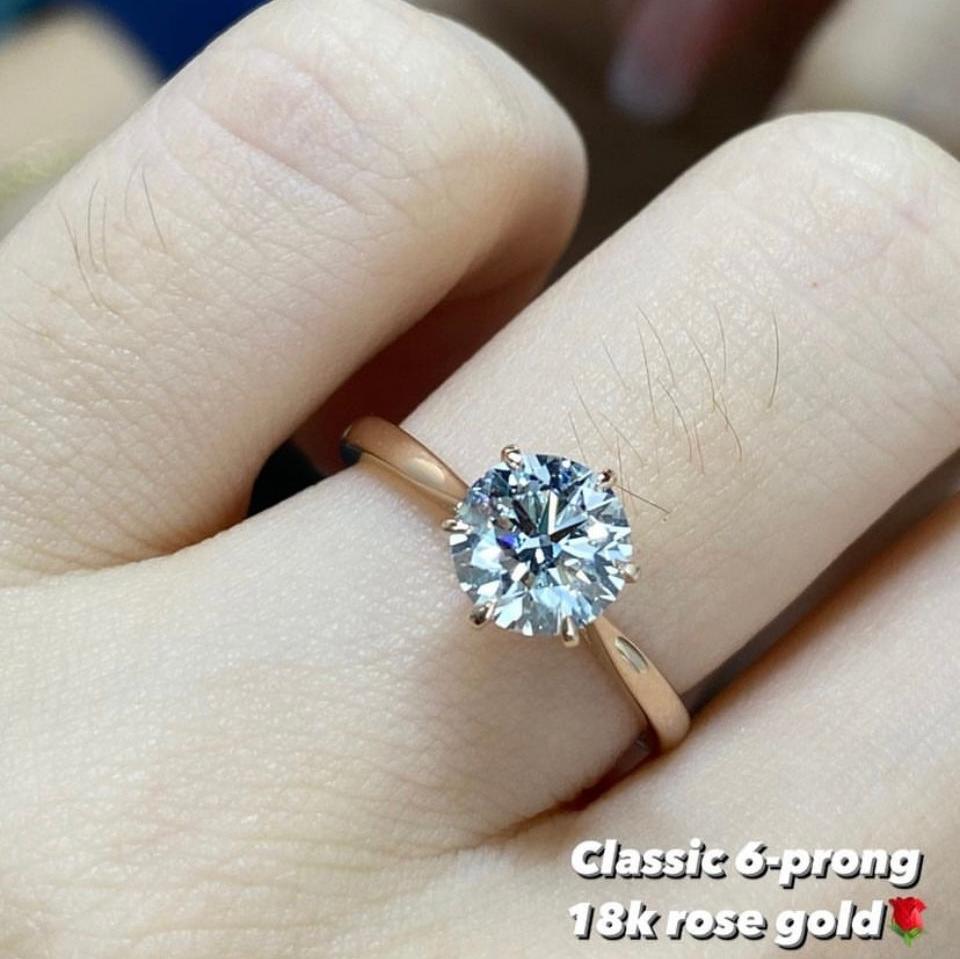 Lab Diamond round 1ct classic Six-prong solitaire ring