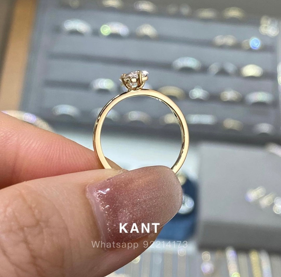 Lab diamond baguette 0.6ct solitaire ring