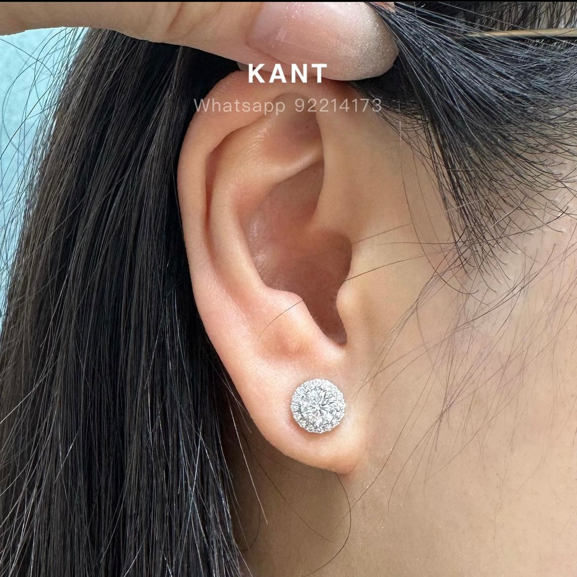 Lab diamond round 1.2ct with removable halo jacket earrings-pair