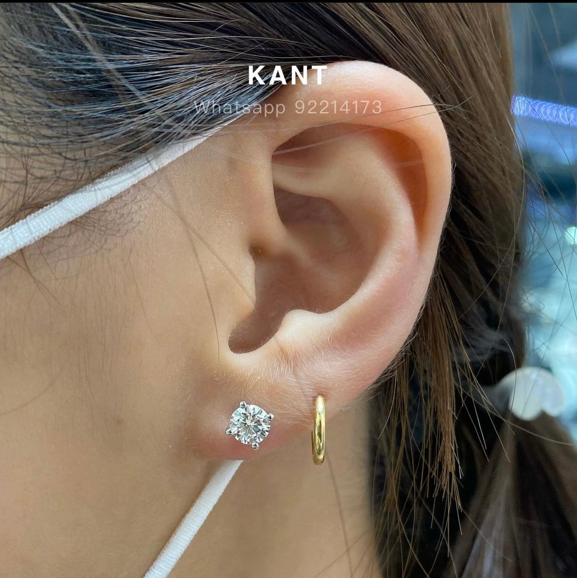 Lab diamond round 1.2ct with removable halo jacket earrings-pair