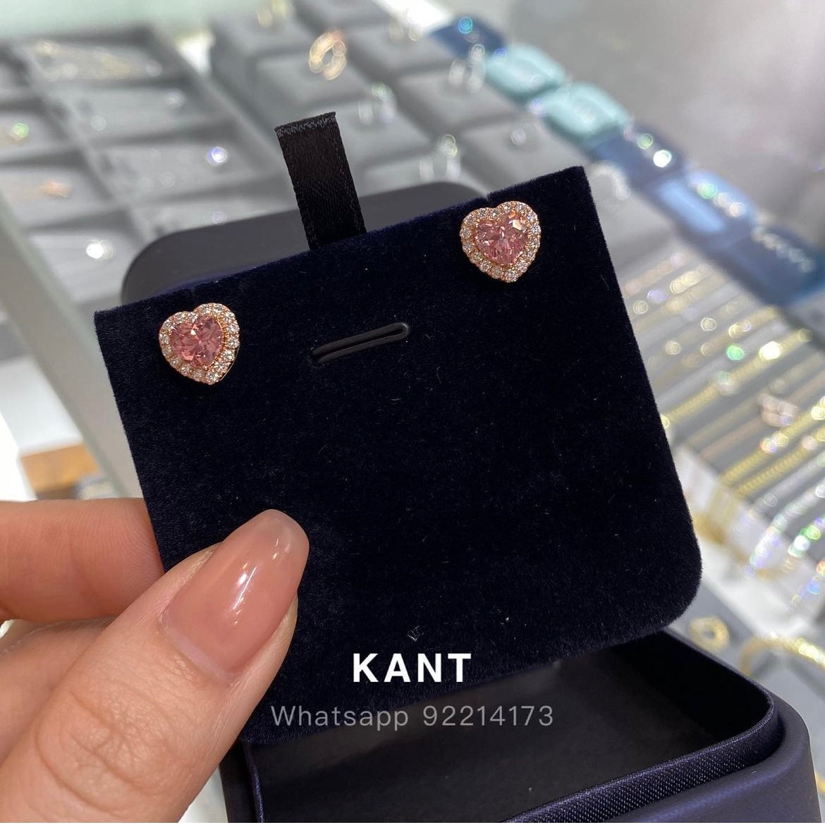 Lab pink sapphire Heart shape halo jacket earrings -pair