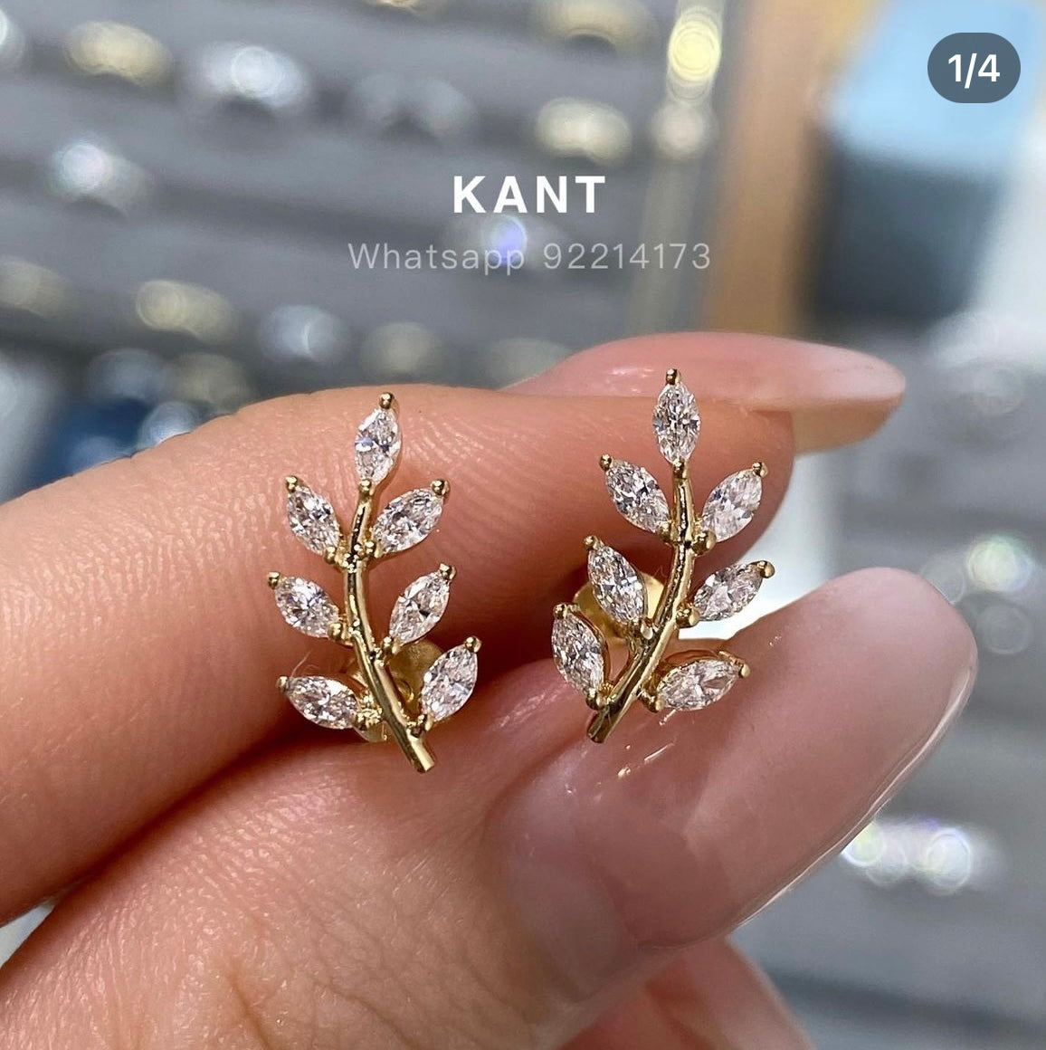 Lab diamond Marquise shape 0.5ct olive brand earrings-pair