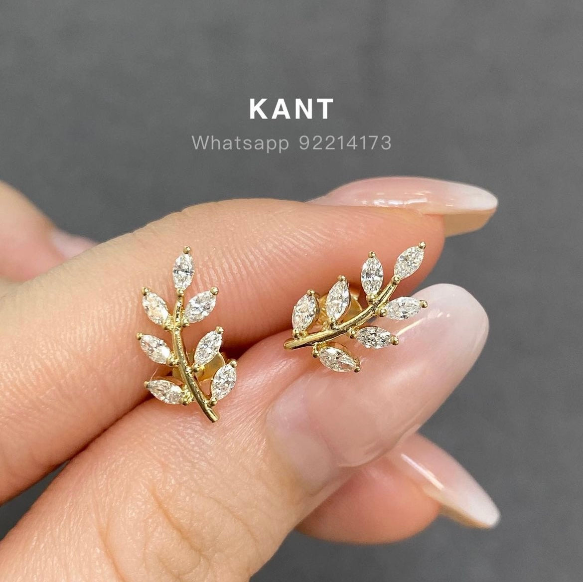 Lab diamond Marquise shape 0.5ct olive brand earrings-pair