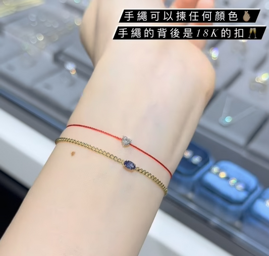 Lab Diamond Heart Shape 0.15ct red-line bracelet